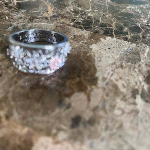 Sterling silver ring with flowers - Picture 2 of 4